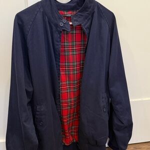 Brandy Melville Navy Jacket with Red Plaid Interior